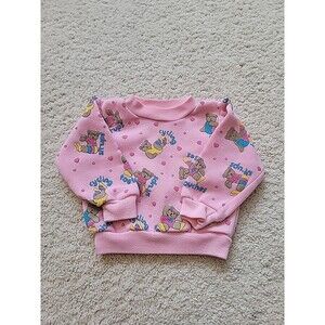 Vintage Lovespun Little Girls Teddy Bear Workout Sweater Size 18 Months
